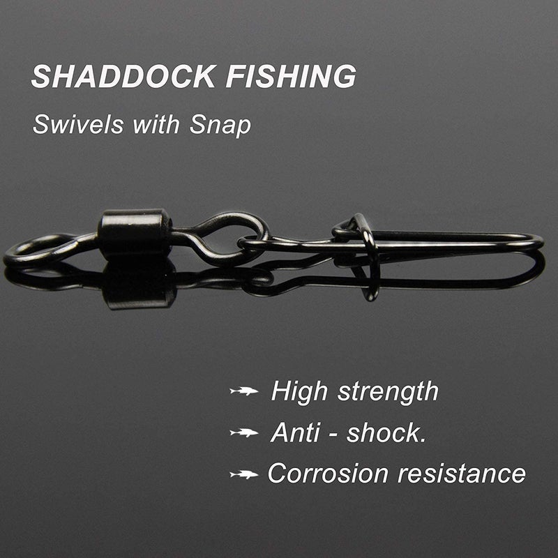 Shaddock Fishing Rolling Barrel Swivel Snaps, 210pcs With Nice Snaps High Strength Copper and Stainless Steel Fishing Line Connector Tackle Kit for Saltwater Freshwater - Image 5